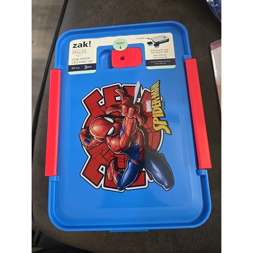 New Spider-Man Plastic 3-Section Seal Food Storage Container - Zak‎ Designs